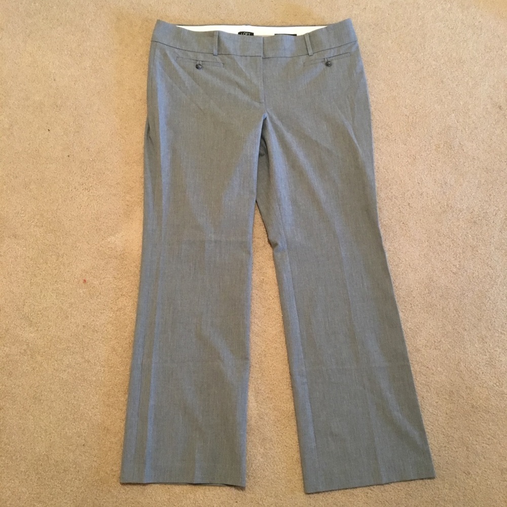NWOT LOFT Marisa Trouser grey slacks size 16